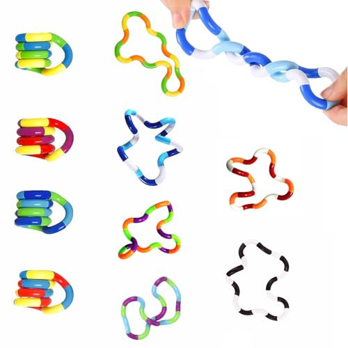 JOYVOVO 10 Stück Tangle Fidget Toy, Autism Fingers Tangle Fidget Twister Fidgets Toy, Stimming Sensory Stressabbau Twister Spielzeug Stimulieren und Still für Kinder und Erwachsene