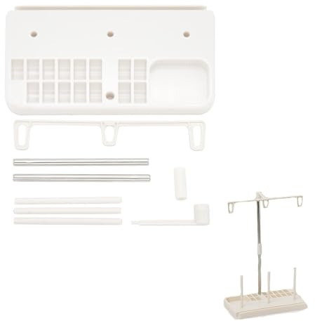 Porta Rocchetti di Filo,Cucito in Plastica Supporto Base Portarocchetto Multifunzione Bianco in Plastica e Lega con Ampia Capacità per Macchine da Ricamo Cucito e Quilting