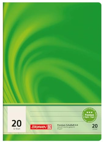 BRUNNEN Schulheft DIN A4, 32 Blatt, FSC Vivendi (Lineatur 20, blanko)
