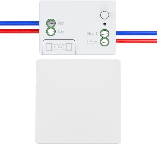 Cerhot RF433 - Interruttore senza fili, kit radio interruttori senza fili, per illuminazione, interruttori cinetici senza fili, senza batteria, telecomando a pulsante (1Gang 1V1 White)