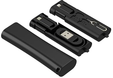 Multi Charging Cable USB Adapter Storage 60W USB C Charging 27W Lightning for iPhone 17 16 15 14 13 12 Pro Max Charger Phone Travel Mobile Case Box Card Sim Keyring Gadgets Multifunctional Accessories