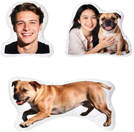 CHFUDN Personalisiertes Haustierkissen mit Foto | Gesichtskissen, Lustiges Erinnerungs-Geschenk, Für Tierliebhaber, Geburtstag, Freunde, Thanksgiving und Weihnachten