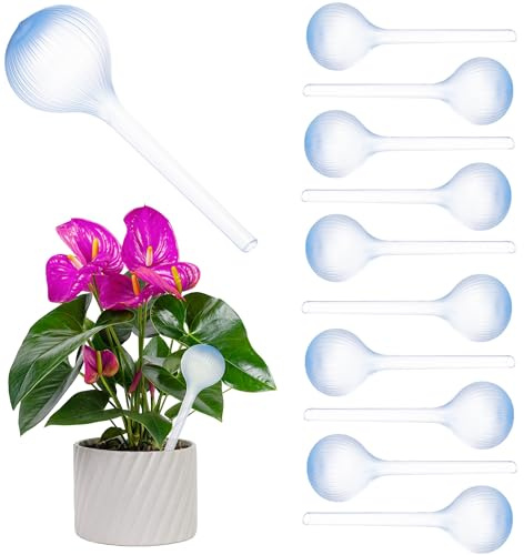 KADAX Bewässerungskugeln 400ml für Pflanzen, 10er Set, automatische Pflanzenbewässerung, Gießhilfe für Zimmerpflanzen, Wasserspender aus Kunststoff (Blau)