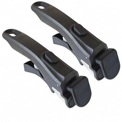2er Abnehmbarer Topfgriff Set mit rutschfestem Antihaft-Langgriff, Hitzebeständiger Pfannengriff, Universal Ersatzgriff Kochgeschirr, Silikon Griff, Detachable Handle für Küche Zubehör Schwarz