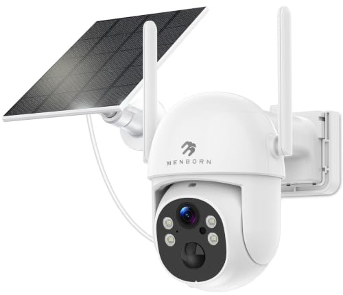 2K Solar Security Camera Outdoor Wireless, WiFi 6 2.4/5GHz, No Monthly Fees | 6000mAh Battery, PIR Human Detection, Auto Tracking, Colour Night Vision, Two-Way Audio, Works with Alexa, IP65
