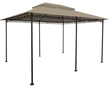 Spetebo Ersatzdach für Pavillon Cape Town 4x3 m - wasserdicht - in 3 Farben - Pavillondach 3x4 m mit PVC Beschichtung (Braun)