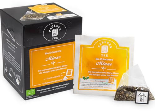 Bio Minze 15 x 1,5g, einzeln kuvertiert, Paulsen Tee Kräutertee im Pyramidenbeutel - Bio, rückstandskontrolliert & zertifiziert