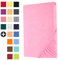 Heim24h Spannbettlaken 140x200cm bis 30 cm, Rosa, 100% Baumwolle Bettlaken, Öko Tex Zertifiziert Jersey Spannbetttuch