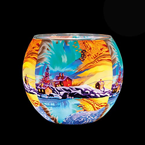 Teelichthalter Leuchtglas Rund Kerzenhalter Glas Teelicht Votivglas (Northern Light 21640)