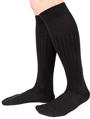 Ciocca Calze uomo lunghe in Lana a costa larga - Made in Italy - Resistenti - 5 Paia - due taglie [650_020_11_5]