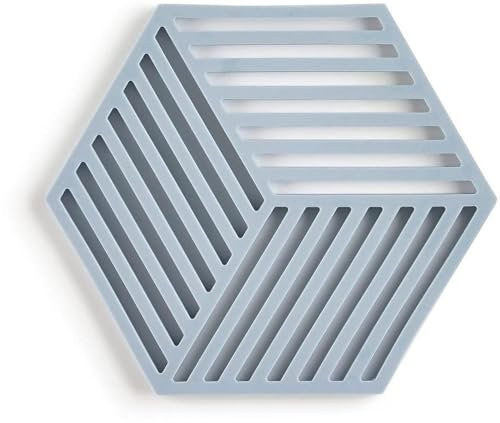 Zone Denmark Hexagon Topfuntersetzer Hitzebeständig, Silikon Untersetzer, Praktische und Dekorative Topf-Untersetzer, Spülmaschinenfest, 16 x 14 cm, Sky