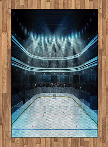 ABAKUHAUS Eishockey Teppich, Sport Arena Foto Fans, Deko-Teppich digitaler Druck deren Farbe Nicht abfällt/langfristig, 120 x 180 cm, Multicolor