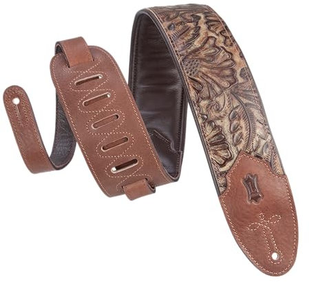 Levy's Leathers Sundance M4WP-002 Gitarrengurt aus geprägtem Leder, 7,6 cm breit, Western-Serie – Palm Pecan