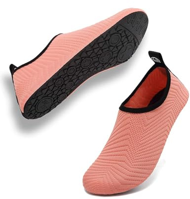 Bravover Water Shoes for Women Men Kids Quick Dry Rubber Sole | Breathable stretch mesh upper smooth pull on collar flexible rubber sole for pool kayaking boating fishing and travel