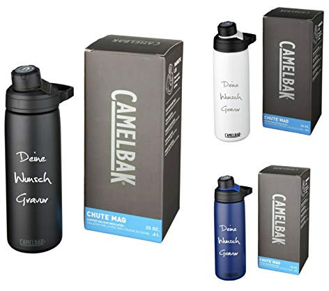 Schmalz CamelBak® Chute MAG Bouteille Isotherme Isotherme en cuivre avec Isolation en cuivre et Isolation en cuivre 600 ML, avec Gravure, Noir, 234 x 72x 95 mm