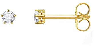 Thomas Sabo Einzel Ohrstecker weißer Stein gold vergoldetes Silber H2135-414-14