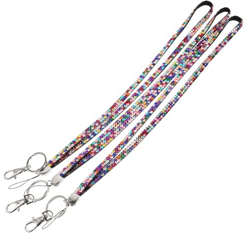 3 Pièces Lanière De Téléphone Portable Support De Téléphone Collier Cordons De Cou pour Téléphone Portable Support De Sangle De Téléphone Tour De Cou Caméra Fronde Strass Alliage