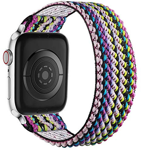 Ouwegaga Correa de Repuesto Compatible con Apple Watch 44mm 42mm 40mm 38mm/41mm 45mm, Elástica de Nailon Suave Elástica Correa Compatible con iWatch Series SE 7 6 5 4 3 2 1, 38mm/40mm/41mm-M/L Étnica