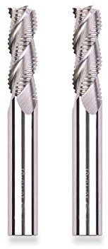 2 pièces - 3 flûtes ébauche fraises carbure pour aluminium, outil de coupe ébauche, HRC 55, pour alliage d'aluminium, cuivre, fibre de verre