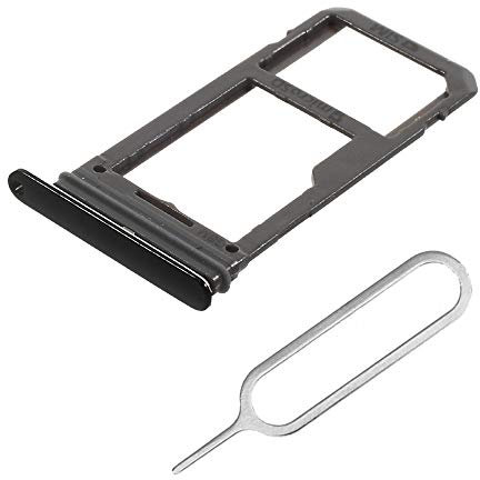 jbTec SIM-Tray/SD-Card +Pin kompatibel mit Samsung Galaxy S8 / S8+ Plus - Kartenhalter Single Slot Fach, Farbe:Schwarz