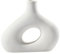 Cutfouwe Vase Weiß,Keramik Blumenvase Deko Wohnzimmer,Vasen Modern Design,21cm Tischvase für Pampasgras,Dekozweige,Trockenblumen und Schnittblumen,für Zuhause Büro Dekoration Weihnachten Geschenk
