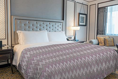 IlGruppone Copriletto Estivo Made in Italy 100% cotone Coperta Leggera Piquet Singolo Matrimoniale Piazza e mezza - Spinato rosa - 2 Piazze