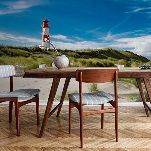 Muralo Vinyl Glatte FOTOTAPETE Strand Sand Leuchtturm Dünen 1 Tapete Wandtapeten 368 x 254 Wohnzimmer Schlafzimmer Moderne Wandbilder XXL Wand Dekoration Br.368xHö.254