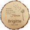 Baumscheibe 18cm mit Gravur (Namen, Datum) personalisierte Holz-Gedenktafel, Grabschmuck, Trauer Gedenkschild, Andenken an Verstorbene, Grab-Dekoration Grabschild Pusteblume MotivTR5