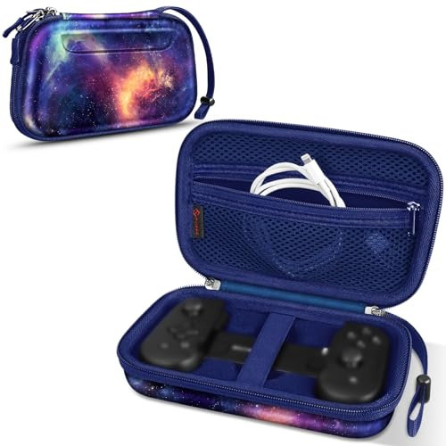 Fintie Carrying Case for Backbone One Mobile Gaming Controller - [Shockproof] Hard Shell Protective Cover Travel Bag with Inner Pocket, Galaxy