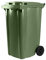 Bauer Mülltonne mit 2 Rädern und Deckel, Müllgroßbehälter, Abfalltonne, Mülleimer, Volumen: 240 Liter, Farbe: Grün, Größe: 1092 x 578 x 734 mm