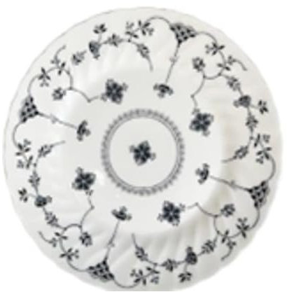 Churchill China Queens Filandia Speiseteller, 25 cm, Schwarz / Weiß