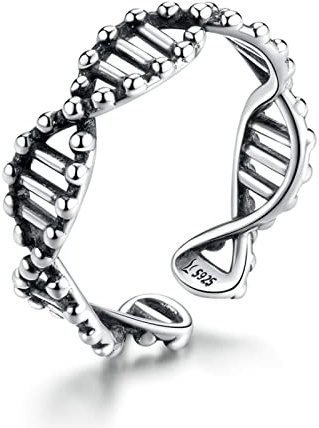 Original Design 925 Sterling Silber DNA Offene Verstellbare Fingerringe Für Frauen Freie Größe Ring Modeschmuck