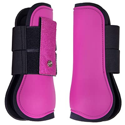 QHP Gamaschen Rio Hartschale Neoprenfutter Klettverschlüsse Glitzer (Vollblut, Festival fuchsia)