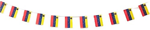 Bandera de Venezuela 40 unidades bandera de Venezuela, guirnalda Venezuela 11.4M, banderines Venezuela, bandera Nacional 14 x 21 cm para Decoraciones de Bares de Jardín (Venezuela)
