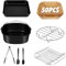 Vusddy 8-teiliges Heißluftfritteuse XXL Zubehör für COSORI 5,5 L/6,4 L, 8 Zoll Eckig Airfryer XL Accessories Set für Philips 6,2 L/7,3 L, Cecotec 5,5 L/6 L, Princess 5,2 L/6,5 L, Innsky, Tefal, Klamer