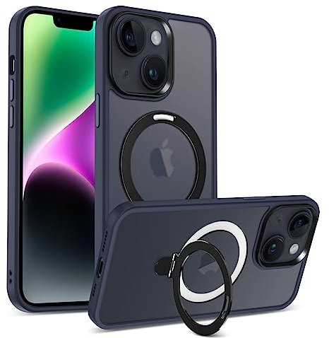 CoolGadget Case für iPhone 14 Plus, kompatibel mit MagSafe Schlanke Schutzhülle mit Ringhalter und MagSafe-Unterstützung, Dunkelblau