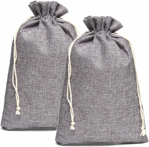 HERZWILD Jutesäckchen ca.25x35cm grau Säckchen Jutebeutel 8pcs Stoffbeutel Geschenksäckchen Sack Beutel f. adventskalender (grau-25x35cm-8pcs)