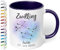 Sternzeichen Tasse mit Namen, Datum und 12 Sternenbilder personalisiert – 330ml Keramik Kaffeebecher, kleine Geschenke für Kollegen Frauen Männer Büro Geburtstag Weihnachten (Kobaltblau)