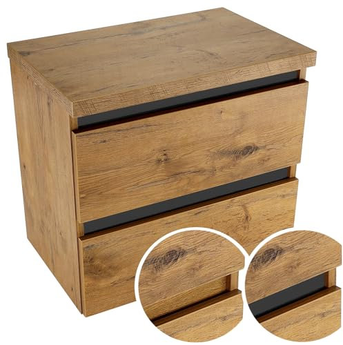 paplinskimoebel - Waschbeckenunterschrank mit Aufsatz 60 cm Breite Soria Top, Badezimmerschrank mit Aufsatz, Unterschrank für Aufsatzwaschbecken, Waschbeckenunterschrank Holz - Lancelot Eiche
