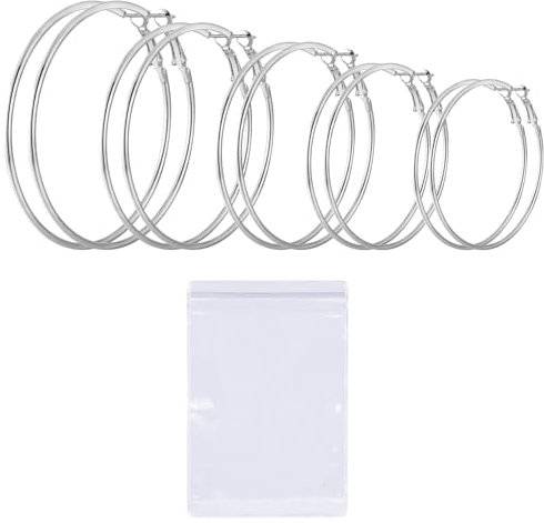 5 Paar runde Ohrringe, 1 Stück Aufbewahrungstasche, großes Ohrring-Set, runde Edelstahl-Ohrringe, Mode-Ohrringe-Set, Damen-Ohrringe-Schmuck, Anti-Allergie-Ohrringe