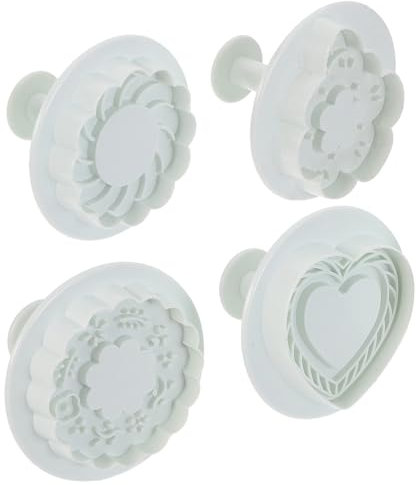 Kichvoe 4 Pièces Moule à pâtisserie en forme de fleur moule makrout ensemble demporte-pièces pour la Saint-Valentin à lemporte-pièce craquelins biscuits truquer 3d