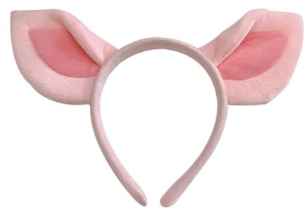 NAUZE Schweineohren-Haarreif, niedlich, rosa, Halloween-Tier-Cosplay-Kopfbedeckung, Plüsch-Tierohren, Performance-Requisite für Schweine-Thema, Cosplay, Mädchen, Miss Geschenk