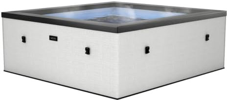 Wave Garda SPA para 4 Personas - Bañera de hidromasaje de Espuma ecológica 50% más eficiente térmicamente con Calentador Integrado avanzado - Sistema de Masaje Aquajet SPA 70, Color Guijarro Blanco