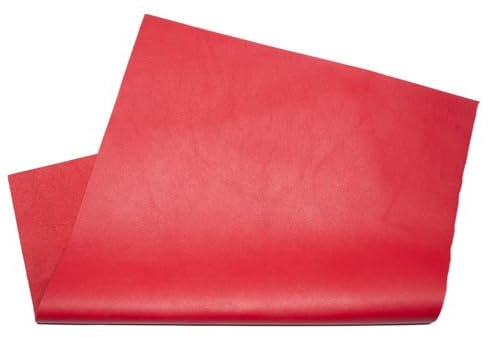 HAPPER STUDIO Leder Zuschnitte für DIY, Basteln, Handwerk und Reparatur. 1,3-1,5 mm Starkes Rindsleder (Rot, A4 21 x 29.7 cm)