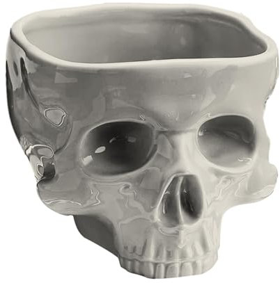 Totenkopf-Schale – Gothic-Suppenschüssel, moderne Snack-Schüssel, Skelett-Utensilien, Vorspeisenschüssel | Knochenförmige Totenkopf-Snack-Servierschüssel, Totenkopf-Besteck, Keramik-Halloween-Süßigkei