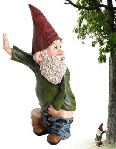 Gnomo divertido, decoración divertida de gnomo de jardín, adornos de estatua de enano borracho de resina, adornos de gnomos de jardín, estatua de gnomo de jardín de resina impermeable, gnomo de jardín
