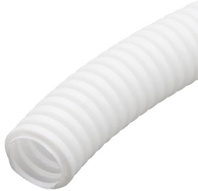 MOCNT Tubo Corrugado Coche Flexible Alambre Tubo Corrugado Cerrado Organizador de Cable Conducto Cables Gestión Protección Manguera Blanco Exterior 10mm Longitud 10Metros