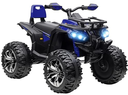 HOMCOM 12V Quad Elettrico per Bambini 3-5 Anni 3-8km/h 100x65x73 cm Blu
