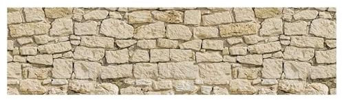 Scenolia Brise Vue imprimé Pierres Beiges, H.0.8 x L.3 m, 100% occultant, Made in France Colliers de Fixation offerts