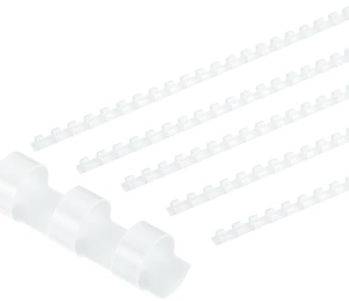 PATIKIL 10mm (3/8) Plastic Binding Combs, 100 Pcs 21 Rings Comb Binding Spines 60 Sheet Capacity Letter Size for Binding Paper Sheets, White